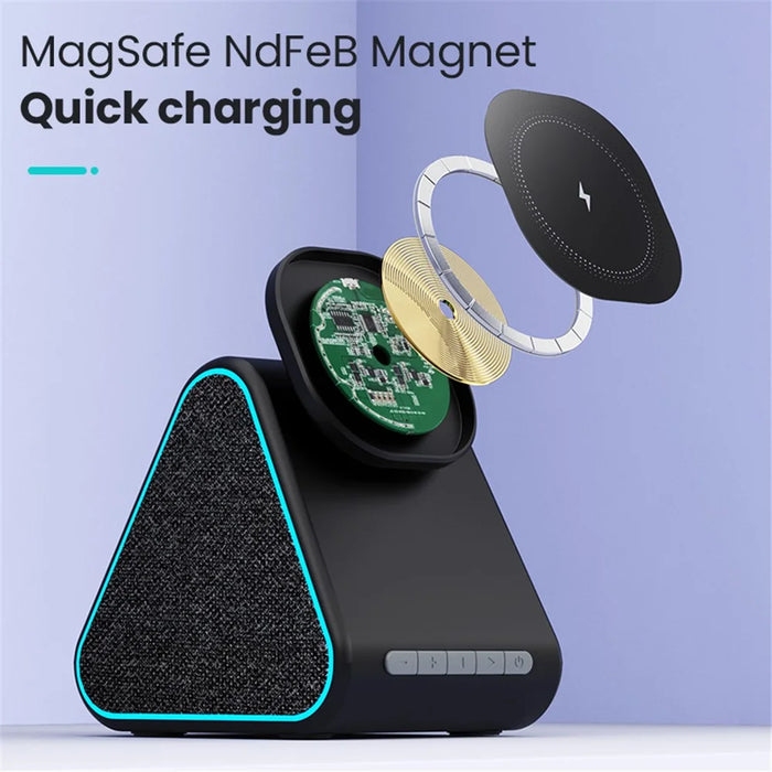 DM-23 15W Wireless Charger Phone Charging Pad Desktop Display Stand Bluetooth-compatible Speaker - 4
