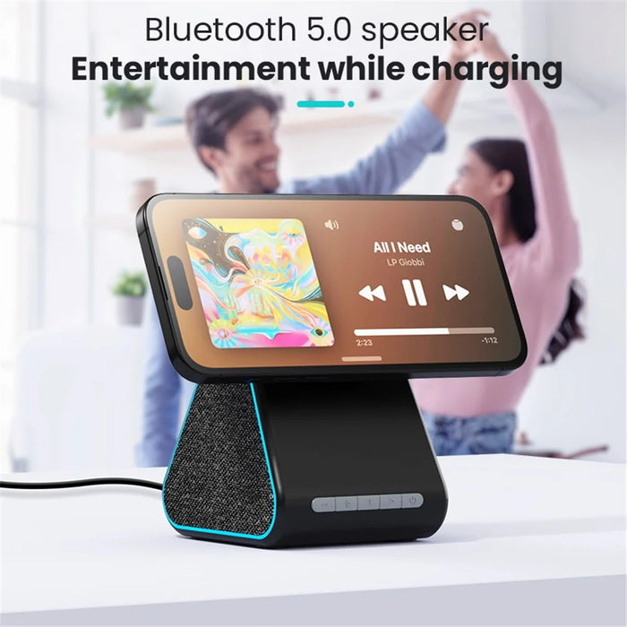 DM-23 15W Wireless Charger Phone Charging Pad Desktop Display Stand Bluetooth-compatible Speaker - 6
