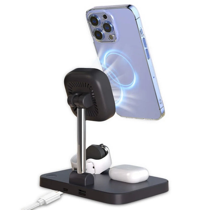 YN43 For iPhone / AirPods / Apple Watch Magnetic Wireless Charger Stand Built-In Cooling Fan - 2