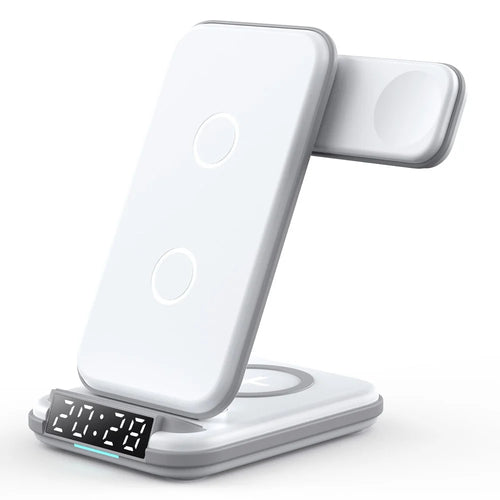 LFX-180 For Phone / Smart Watch / Earbuds Wireless Charger Desktop Charging Station with Alarm Clock - 1