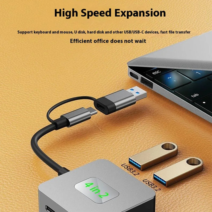 2320A Type-C / USB 4-in-1 USB Hub 2xTypc-C3.2 + 2xUSB3.2 10Gbps Data Transfer Adapter - 3