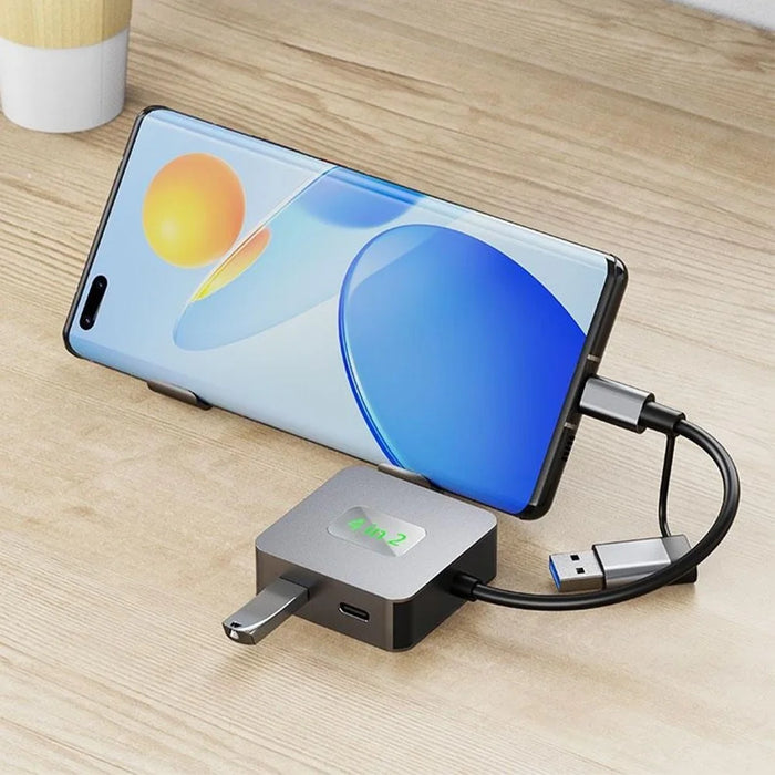 2320A Type-C / USB 4-in-1 USB Hub 2xTypc-C3.2 + 2xUSB3.2 10Gbps Data Transfer Adapter - 5