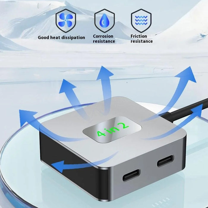 2320A Type-C / USB 4-in-1 USB Hub 2xTypc-C3.2 + 2xUSB3.2 10Gbps Data Transfer Adapter - 6