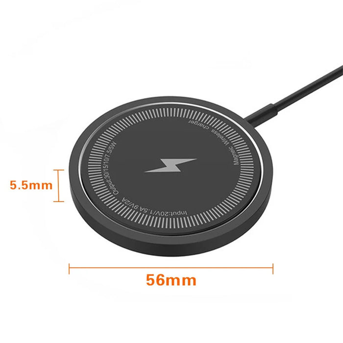 W104 USB+Type-C Interface Wireless Charger 15W Wireless Charging Pad - Black - 4
