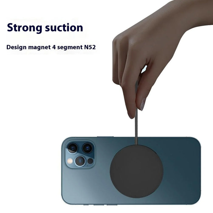 W104 Round Magnetic Wireless Charger 15W Phone Wireless Charging Pad with Type-C Cable - Black - 3