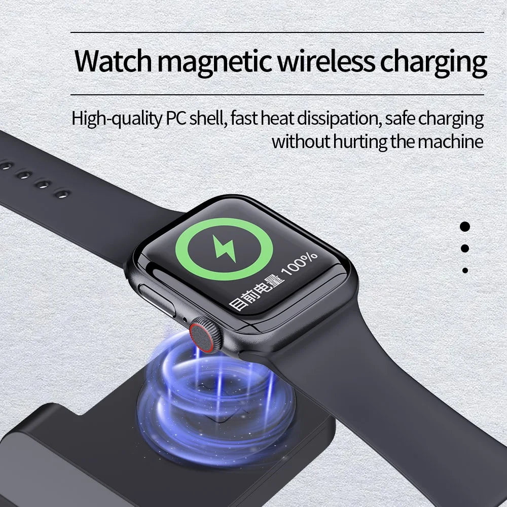 B20 For Samsung Watch Wireless Charger Phone Earphone Charging Stand - Black - 5