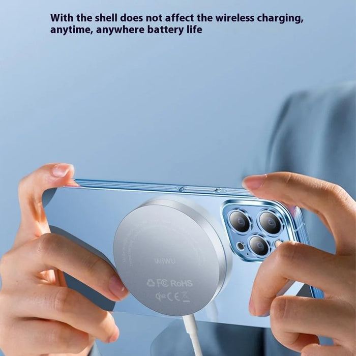 WIWU Wi-W029 QI2 Round Magnetic Wireless Charger Phone Charging Pad with Type-C Cable - 4