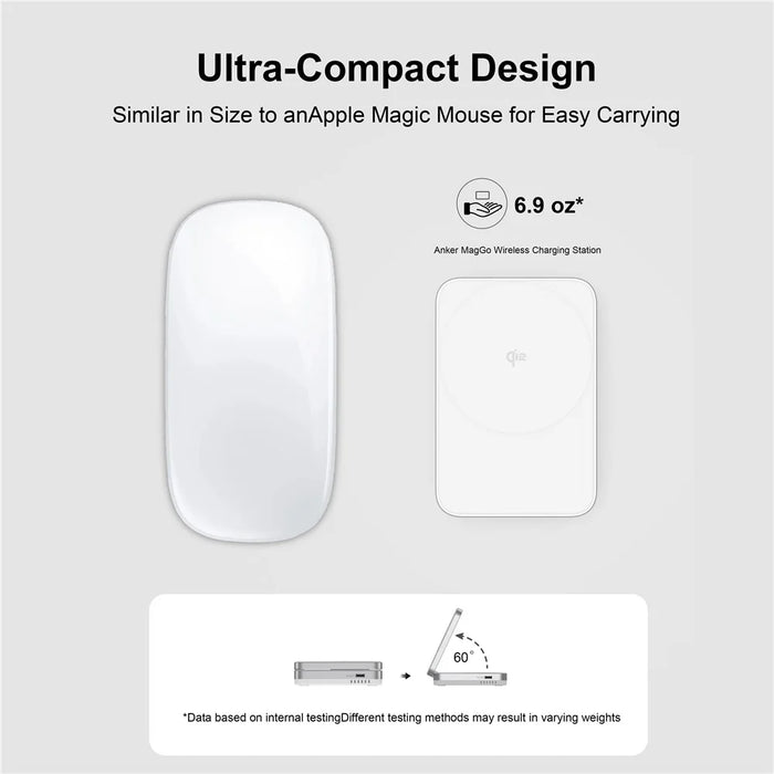 YF-M29 Qi2 Certified 2-in-1 15W Magnetic Wireless Charger with Aluminum Alloy Frame for Earbuds  /  iPhone - White - 6