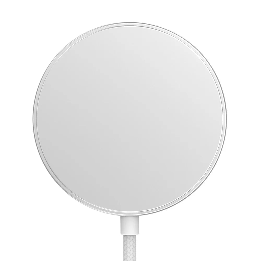 YF-M5C Qi2 Magnetic Wireless Charger Aluminum Alloy 15W Fast Charging Pad with 1.5m Type-C Cable for iPhone / AirPods - White - 3