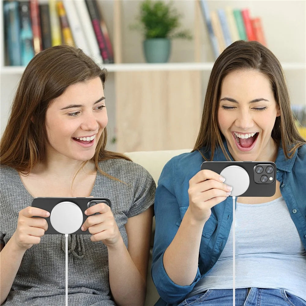 YF-M5C Qi2 Magnetic Wireless Charger Aluminum Alloy 15W Fast Charging Pad with 1.5m Type-C Cable for iPhone / AirPods - White - 7