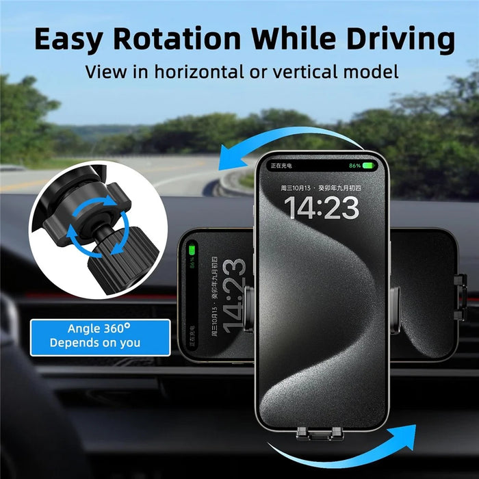 WIWU CH-321 Car Air Vent Phone Bracket 15W Wireless Charger Auto Clamping Phone Holder - 6