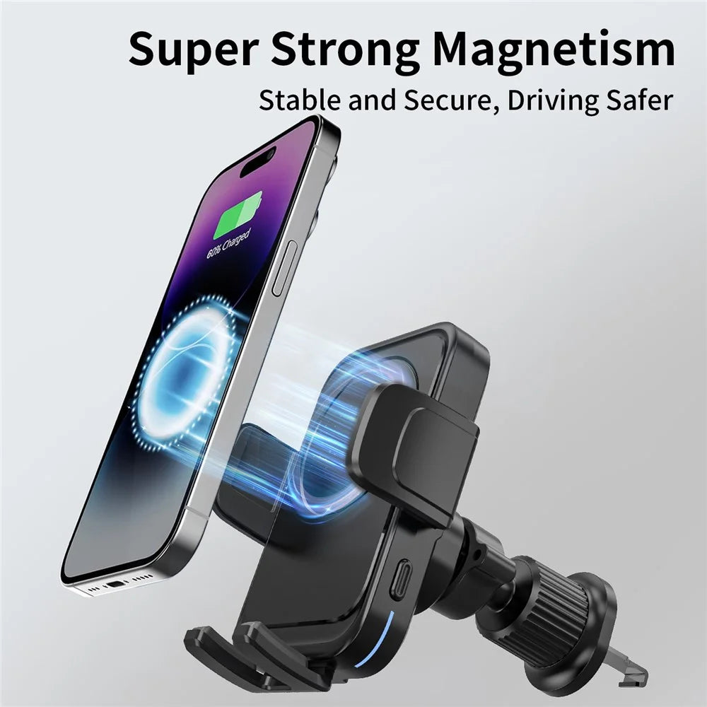 WIWU CH-321 Car Air Vent Phone Bracket 15W Wireless Charger Auto Clamping Phone Holder - 7