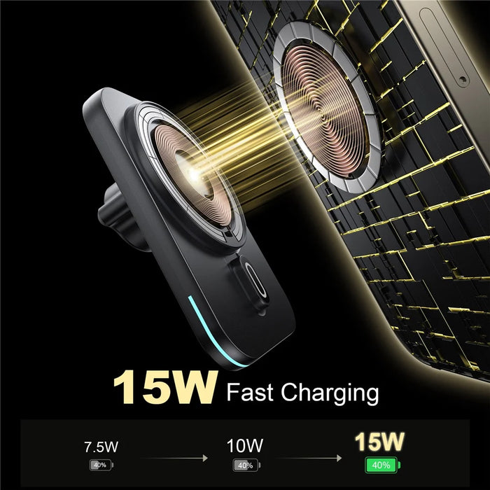 WIWU CH-323 Qi2 MAGO Wireless Car Mount Charger Vehicle Air Vent Phone Holder - 6