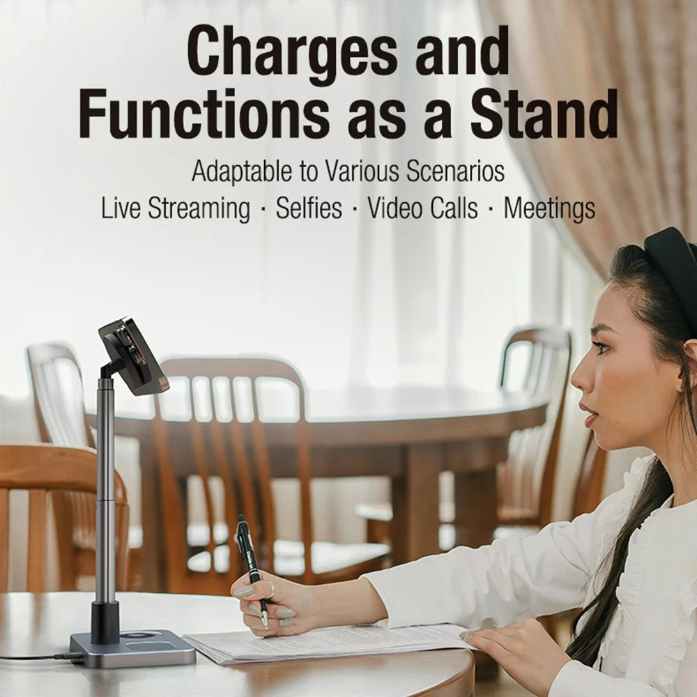 S6 Phone Watch Earphone 3-in-1 Charging Stand Foldable Desktop Magnetic Wireless Charger - 5