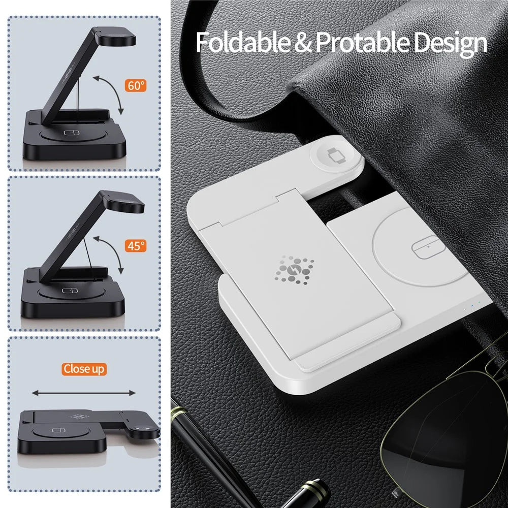 B-18C 3 in 1 Wireless Charger 15W Fast Charging Station Charger Stand for Samsung Galaxy  /  Watch  /  Buds - Black - 7