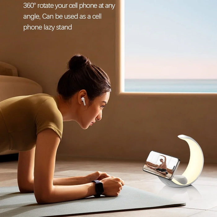 T9 For Samsung Watch / Airpods / Phone Magnetic Charging Stand 15W Wireless Charger Night Light - 4
