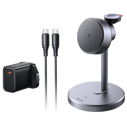 MCDODO CH-2461 MagQ Qi2 Wireless Charger with UK Plug Adapter, 3-in-1 Charging Station Stand - Black - 1