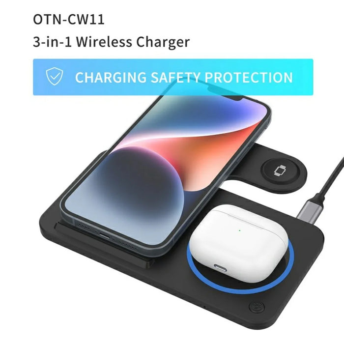 ONTEN CW11 3-in-1 Foldable Wireless Charger Fast Charging Dock for Phone TWS Earbuds Smart Watch - 2