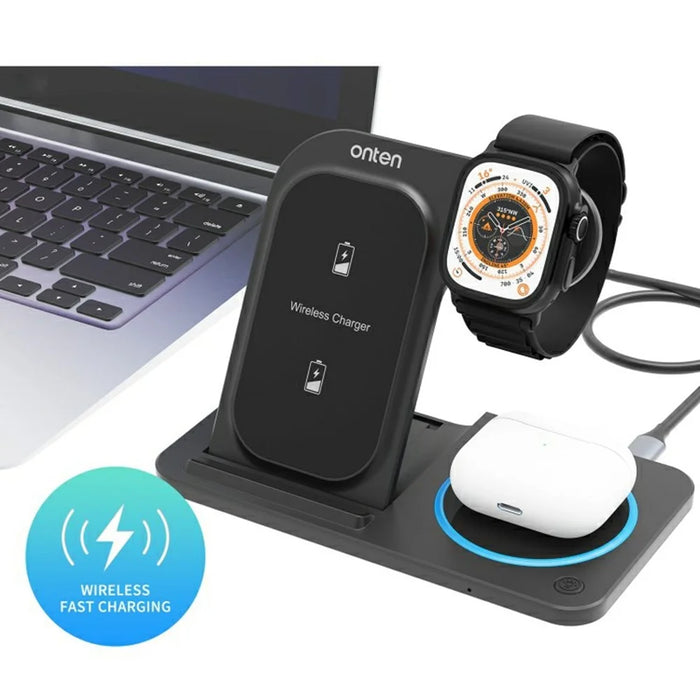ONTEN CW11 3-in-1 Foldable Wireless Charger Fast Charging Dock for Phone TWS Earbuds Smart Watch - 3