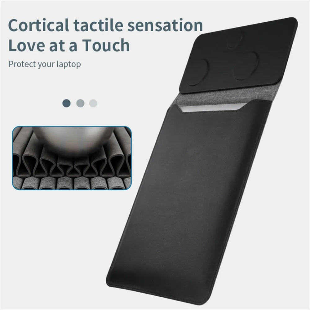 FLD-F8 5-in-1 Notebook Bag Tablet Laptop Sleeve Bag Mouse Pad Wireless Charger - Black - 6