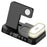 A37 3 in 1 Foldable Phone Watch Earphone 15W Wireless Charger Digital Clock RGB LED Night Light - Black - 2