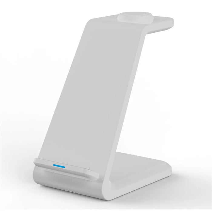 E8 3-in-1 15W Wireless Charger Phone Watch Earphone Desktop Charging Stand - White - 1