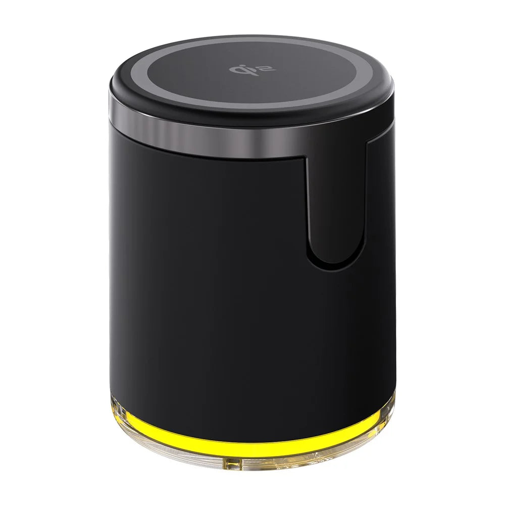 C16 QI2 Charging Stand Night Light Phone Watch Earphone 15W Magnetic Wireless Charger - Black - 5