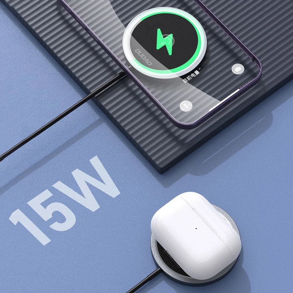 DUDAO A12XS Aluminum Alloy 15W Magnetic Wireless Charger for iPhone - 3