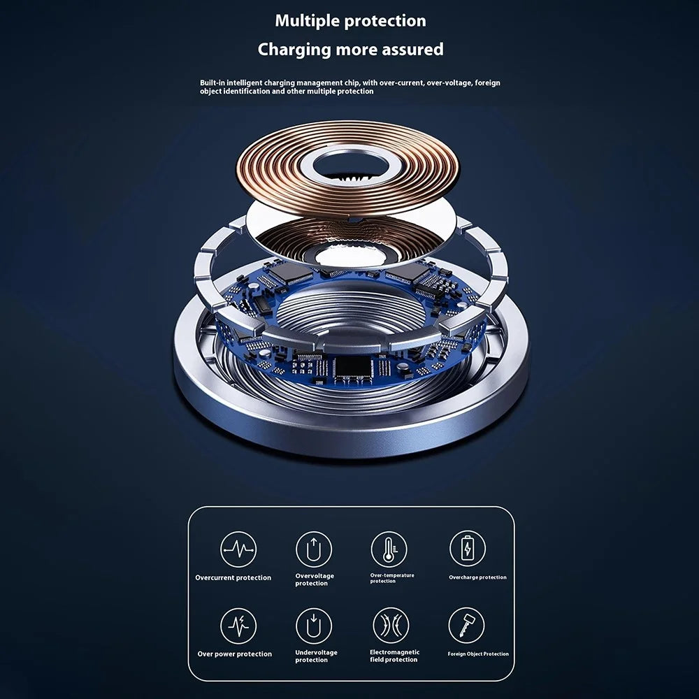 DUDAO A12XS Aluminum Alloy 15W Magnetic Wireless Charger for iPhone - 7