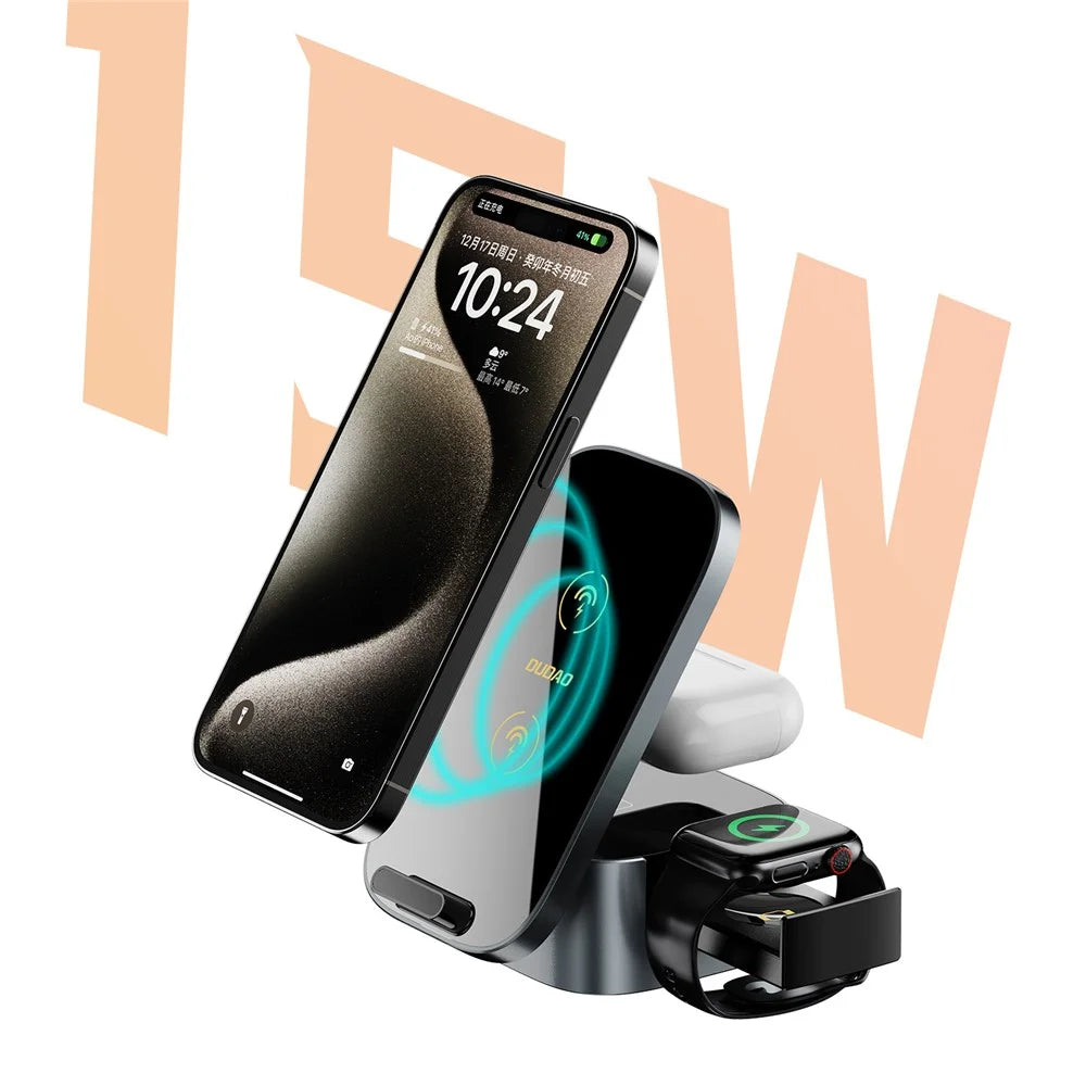 DUDAO A11Pro+ 3-in-1 Wireless Charger Phone Watch Earphone Desktop Charging Stand - 2