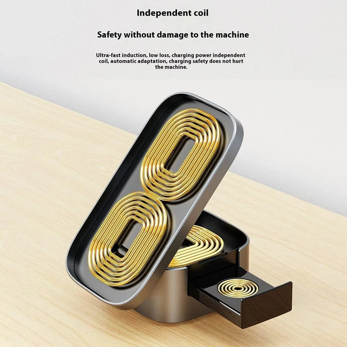 DUDAO A11Pro+ 3-in-1 Wireless Charger Phone Watch Earphone Desktop Charging Stand - 5