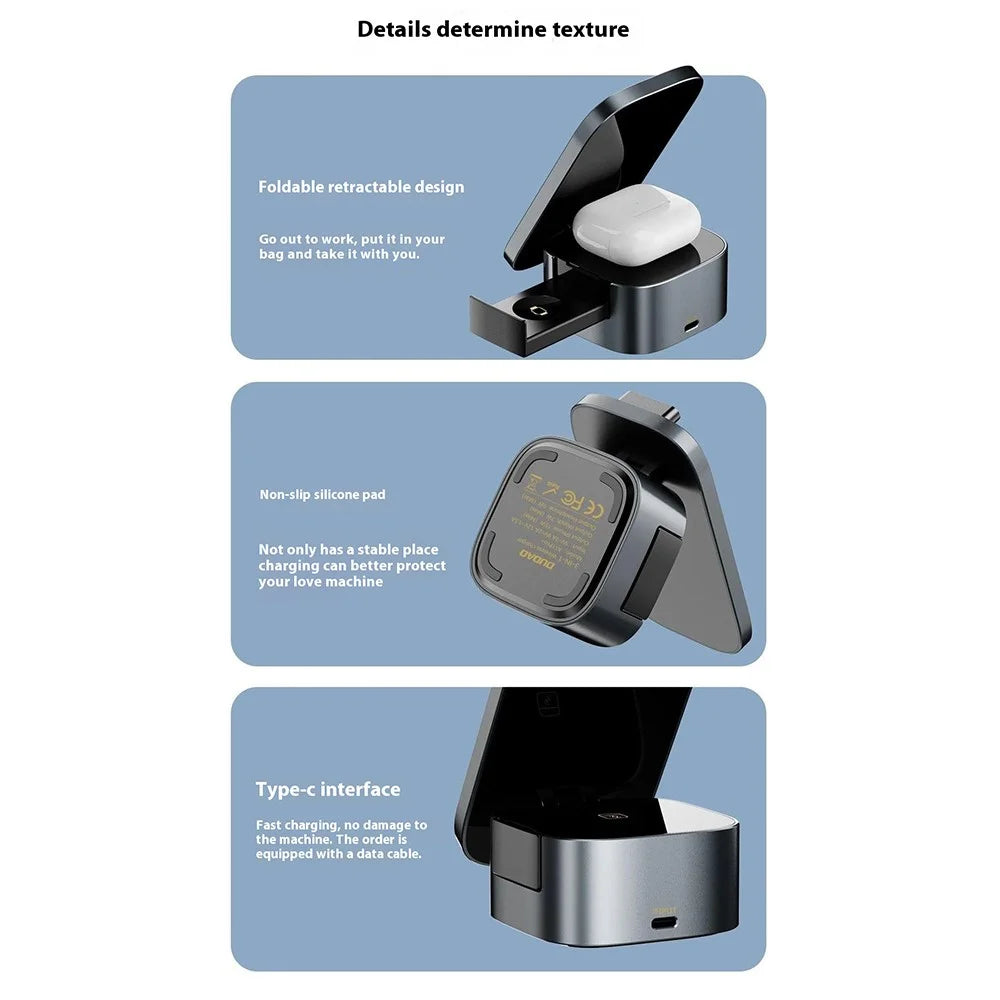 DUDAO A11Pro+ 3-in-1 Wireless Charger Phone Watch Earphone Desktop Charging Stand - 7