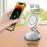 For iPhone 16 3-in-1 Magnetic Wireless Charger 360° Rotatable Zinc Alloy Stand - White - 5
