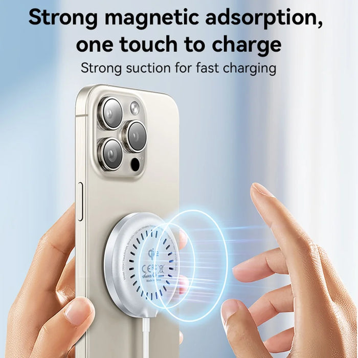 YESIDO DS24 QI2 Round Magnetic Wireless Charger Phone Type-C Cable Charging Pad - 2