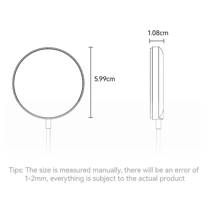 YESIDO DS24 QI2 Round Magnetic Wireless Charger Phone Type-C Cable Charging Pad - 7