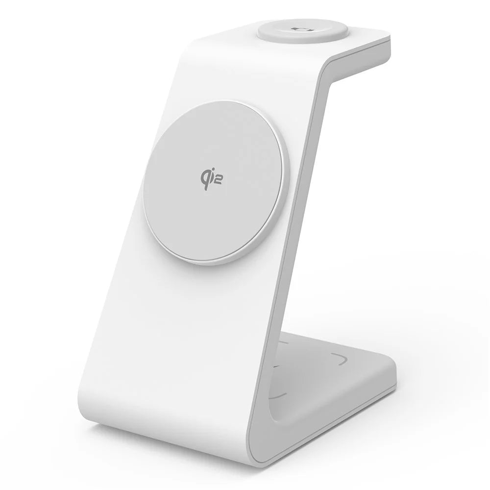 M3 3-in-1 Magnetic Wireless Charger for iPhone Apple Watch AirPods Charging Dock (QI2 / QI / CE / FCC / ROHS / UKCA Certified) - White - 2
