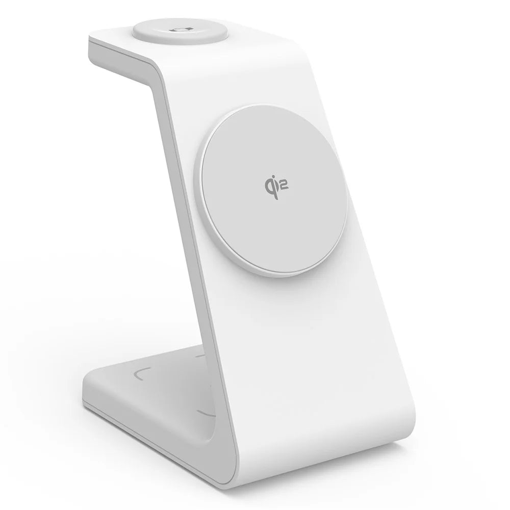 M3 3-in-1 Magnetic Wireless Charger for iPhone Apple Watch AirPods Charging Dock (QI2 / QI / CE / FCC / ROHS / UKCA Certified) - White - 6