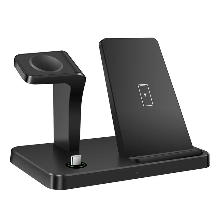 B732 3-in-1 Wireless Charger Phone Earphone Watch Charging Stand - Black / For Samsung - 2