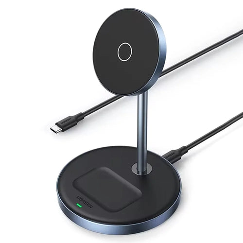 UGREEN 2 In 1 Magnetic Wireless Charger 700g Magnetic Force Adjustable Charging Stand For iPhone 16  /  15  /  14  /  13  /  12 Series and AirPods - 1
