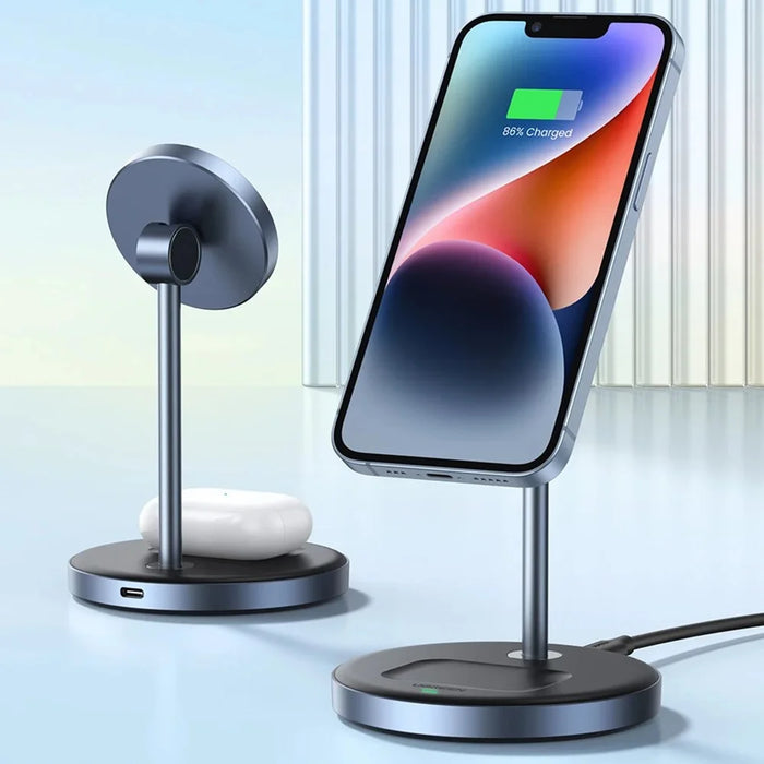 UGREEN 2 In 1 Magnetic Wireless Charger 700g Magnetic Force Adjustable Charging Stand For iPhone 16  /  15  /  14  /  13  /  12 Series and AirPods - 3