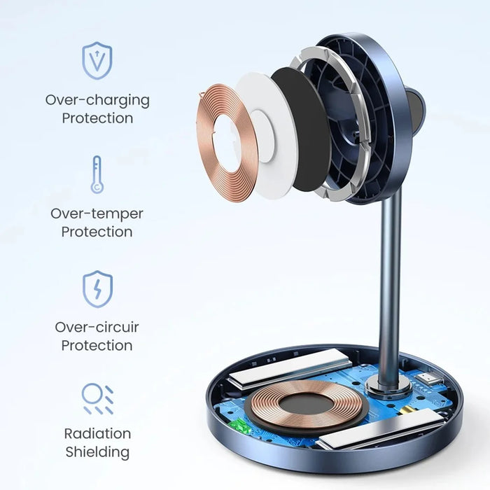 UGREEN 2 In 1 Magnetic Wireless Charger 700g Magnetic Force Adjustable Charging Stand For iPhone 16  /  15  /  14  /  13  /  12 Series and AirPods - 5