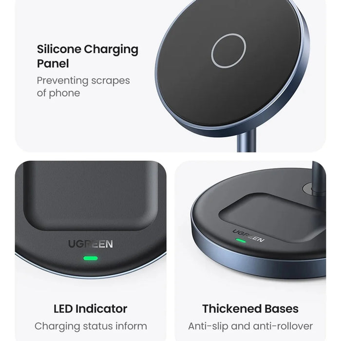 UGREEN 2 In 1 Magnetic Wireless Charger 700g Magnetic Force Adjustable Charging Stand For iPhone 16  /  15  /  14  /  13  /  12 Series and AirPods - 7