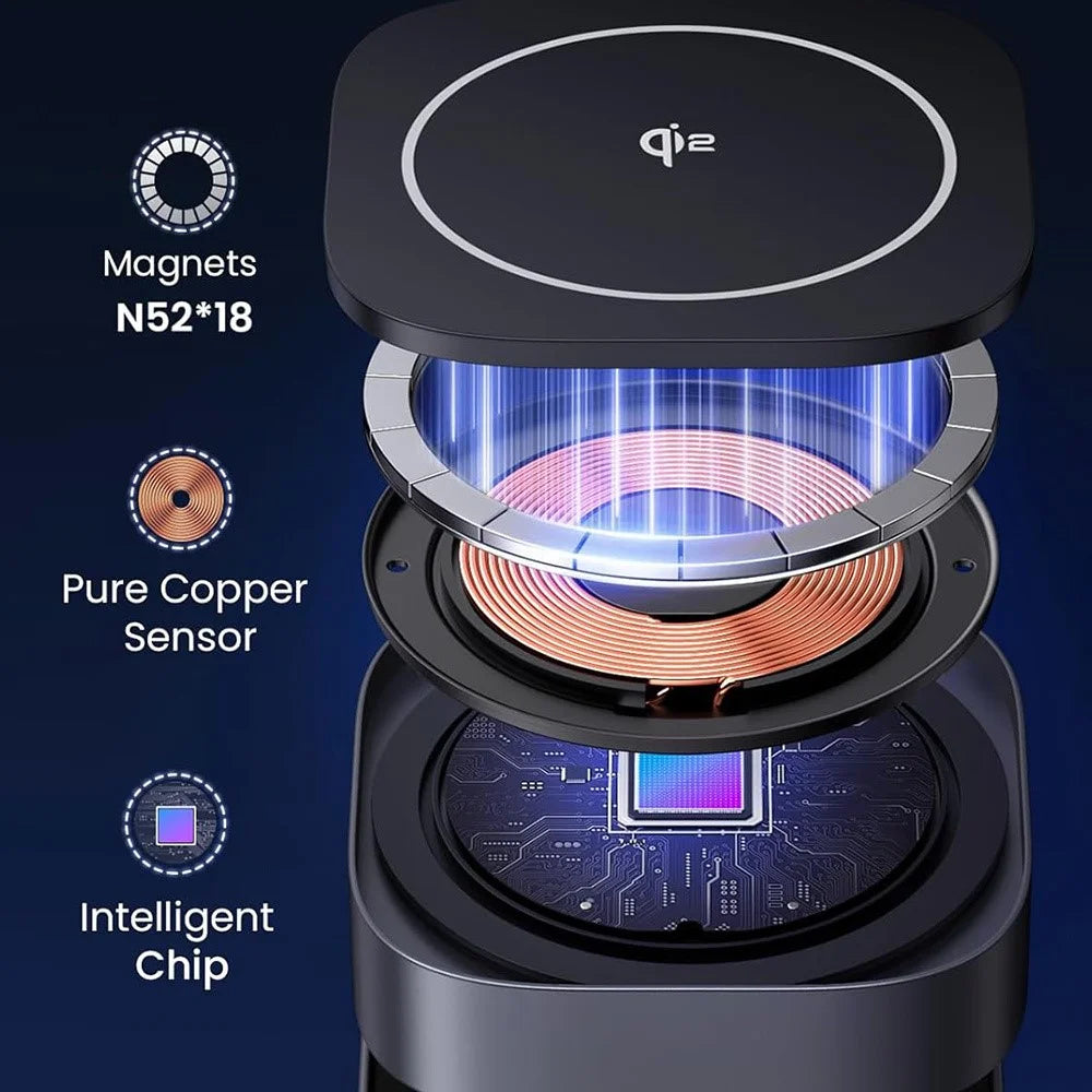 UGREEN Qi2 Magnetic Foldable 2-in-1 Fast Wireless Charger 15W Charging Stand For iPhone 16  /  15  /  14 Airpods Pro - 4