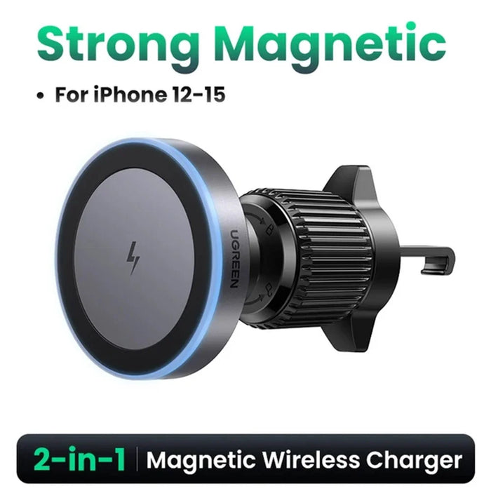 UGREEN 35029 15W Car Magnetic Wireless Charger for iPhone 16 -12 Series Phone Charging Stand - 2