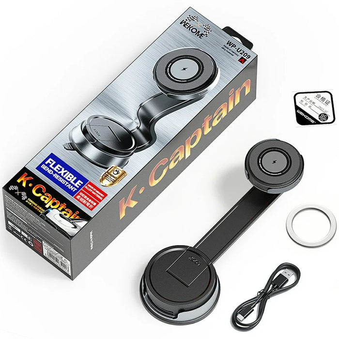 WEKOME WP-U209 Car Suction Cup Charger 15W Rotatable Magnetic Wireless Charging Phone Holder - 4