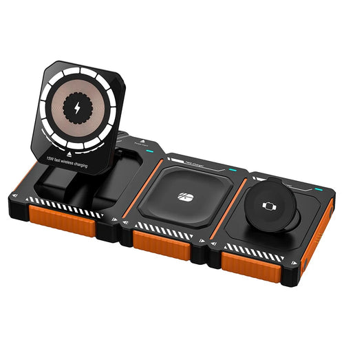 T29 3 in 1 Magnetic Wireless Charger 15W Fast Charging Station For iPhone  /  AirPods  /  Watch - Orange - 1