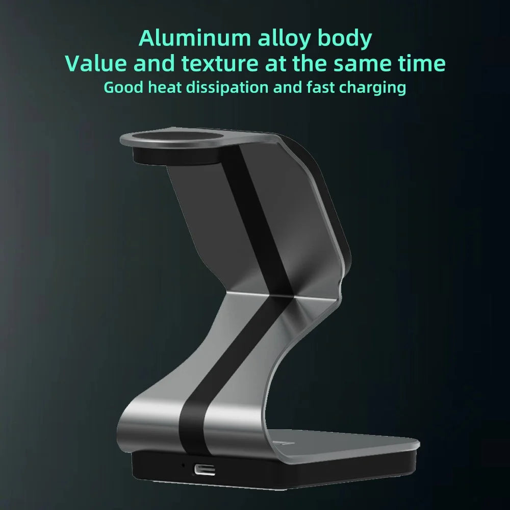 H302 3 in 1 Magnetic Wireless Charger 15W Fast Charging Stand for Phone Earbuds Watch - 5