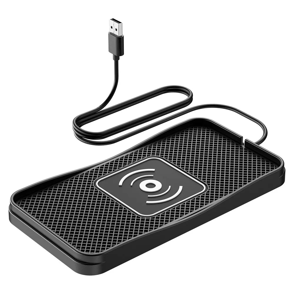 D3 20W Car Wireless Charger with 1m Cable Fast Charging Anti Slip Silicone Pad for Vehicles - USB Plug - 1