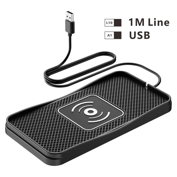 D3 20W Car Wireless Charger with 1m Cable Fast Charging Anti Slip Silicone Pad for Vehicles - USB Plug - 2