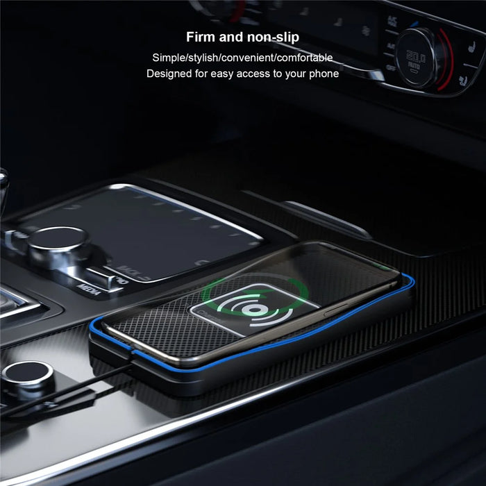 D3 20W Car Wireless Charger with 1m Cable Fast Charging Anti Slip Silicone Pad for Vehicles - USB Plug - 7